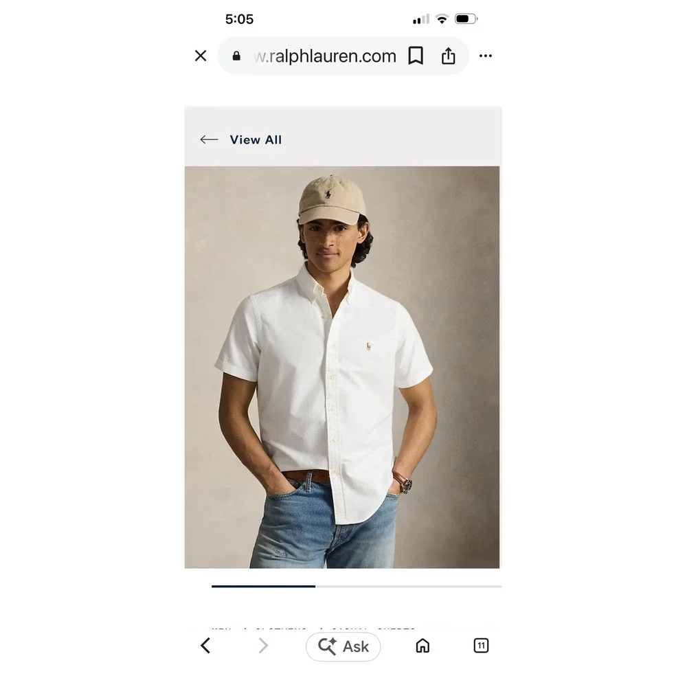 Polo Ralph Lauren Mens Short Sleeve Oxford Button Down Shirt Yellow Pony Logo 20